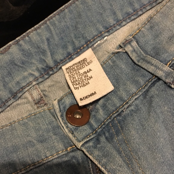 H&M light stone washed denim boyfriend jeans - Picture 4 of 4